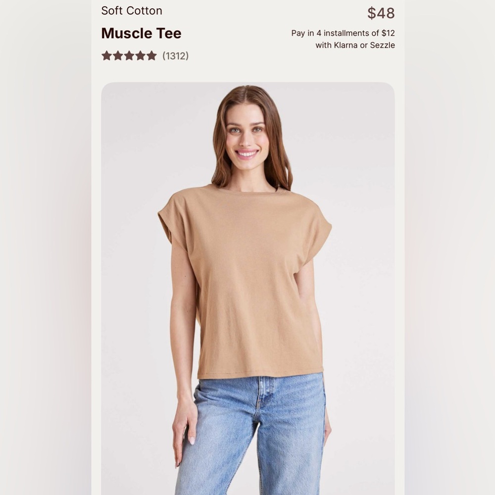 Nuuds Light Brown Cotton Muscle Tee